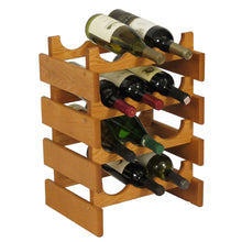 Load image into Gallery viewer, Solid Oak 12 Bottle Wine Rack (4 Colors)