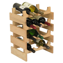 Load image into Gallery viewer, Solid Oak 12 Bottle Wine Rack (4 Colors)