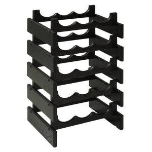 Solid Oak 15 Bottle Wine Rack (4 Colors)