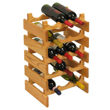 Load image into Gallery viewer, Solid Oak 15 Bottle Wine Rack (4 Colors)