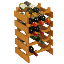 Load image into Gallery viewer, Solid Oak 15 Bottle Wine Rack (4 Colors)