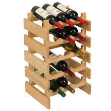 Load image into Gallery viewer, Solid Oak 15 Bottle Wine Rack (4 Colors)