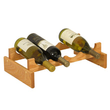 Load image into Gallery viewer, Solid Oak 4 Bottle Wine Rack (4 Colors)