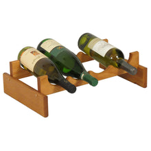 Load image into Gallery viewer, Solid Oak 4 Bottle Wine Rack (4 Colors)