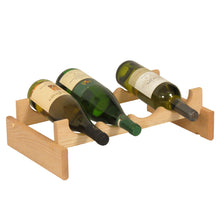 Load image into Gallery viewer, Solid Oak 4 Bottle Wine Rack (4 Colors)