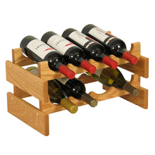 Load image into Gallery viewer, Solid Oak 8 Bottle Wine Rack (4 Colors)