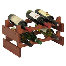 Load image into Gallery viewer, Solid Oak 8 Bottle Wine Rack (4 Colors)