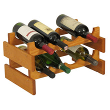 Load image into Gallery viewer, Solid Oak 8 Bottle Wine Rack (4 Colors)