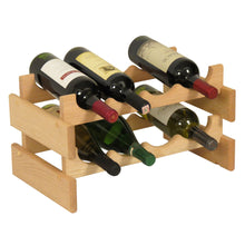 Load image into Gallery viewer, Solid Oak 8 Bottle Wine Rack (4 Colors)