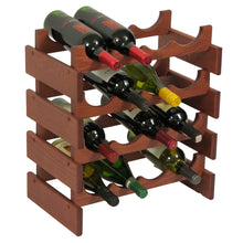 Load image into Gallery viewer, Solid Oak 16 Bottle Wine Rack - in 4 Colors