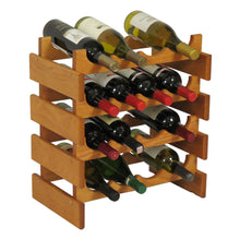 Load image into Gallery viewer, Solid Oak 16 Bottle Wine Rack - in 4 Colors