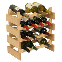 Load image into Gallery viewer, Solid Oak 16 Bottle Wine Rack - in 4 Colors