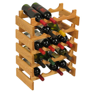 Solid Oak 20 Bottle Wine Rack (4 Colors)