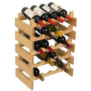 Solid Oak 20 Bottle Wine Rack (4 Colors)