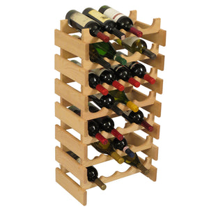 Solid Oak 28 Bottle Wine Rack (4 Colors)