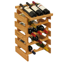 Load image into Gallery viewer, Solid Oak 15 Bottle Wine Rack with Display (4 Colors)