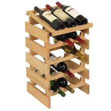 Load image into Gallery viewer, Solid Oak 15 Bottle Wine Rack with Display (4 Colors)