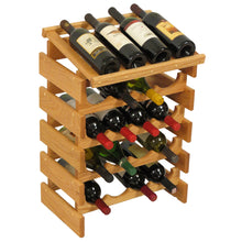 Load image into Gallery viewer, Solid Oak 20 Bottle Wine Rack with Display Top (4 Colors)