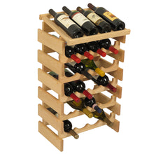 Load image into Gallery viewer, Solid Oak 24 Bottle Wine Rack with Display Top (4 Colors)