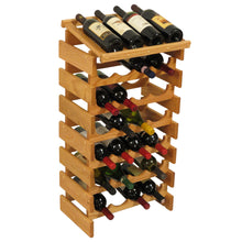 Load image into Gallery viewer, Solid Oak 28 Bottle Wine Rack with Display Top (4 Colors)