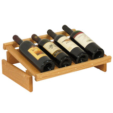 Load image into Gallery viewer, Solid Oak 4 Bottle Wine Rack with Display Top (4 Colors)