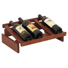 Load image into Gallery viewer, Solid Oak 4 Bottle Wine Rack with Display Top (4 Colors)