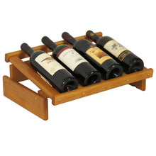 Load image into Gallery viewer, Solid Oak 4 Bottle Wine Rack with Display Top (4 Colors)