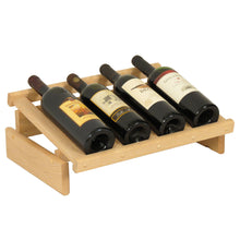 Load image into Gallery viewer, Solid Oak 4 Bottle Wine Rack with Display Top (4 Colors)