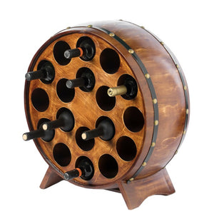 Wooden Round Shaped Wine Barrel Wine Rack