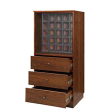 Load image into Gallery viewer, Wooden Wine Cabinet With Wine Bottle Rack And Three Drawers, Brown And Black